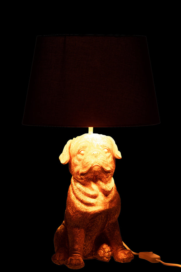 Lamp Hond Zittend Hars Goud