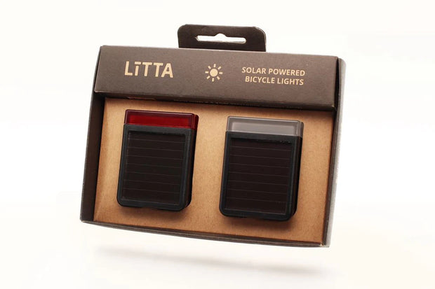 Litta 2 solar fietsverlichting set zwart