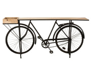 Nachtkastje Fiets Metaal/Mango Hout Zwart/Naturel - Florismoo Essentials & Mobility