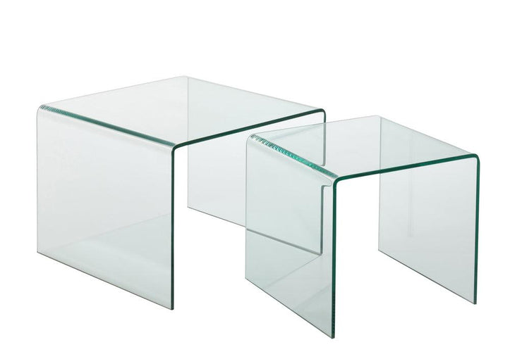 Set Van 2 Sidetables Glas Transparant - Florismoo