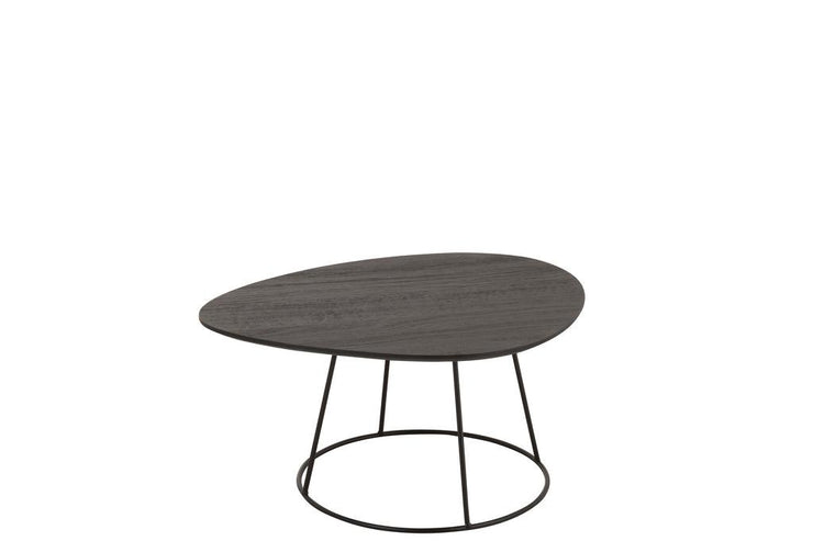 Sidetable Ovaal Hout/Metaal D Br S - Florismoo