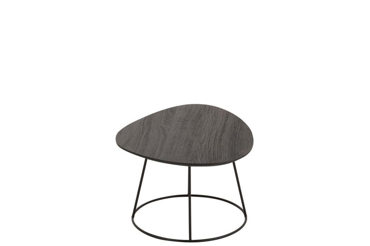 Sidetable Ovaal Hout/Metaal D Br S - Florismoo