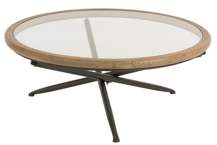 Tafel Rond Hout/Glas Bruin L - Florismoo