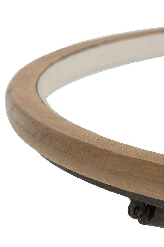 Tafel Rond Hout/Glas Bruin L - Florismoo